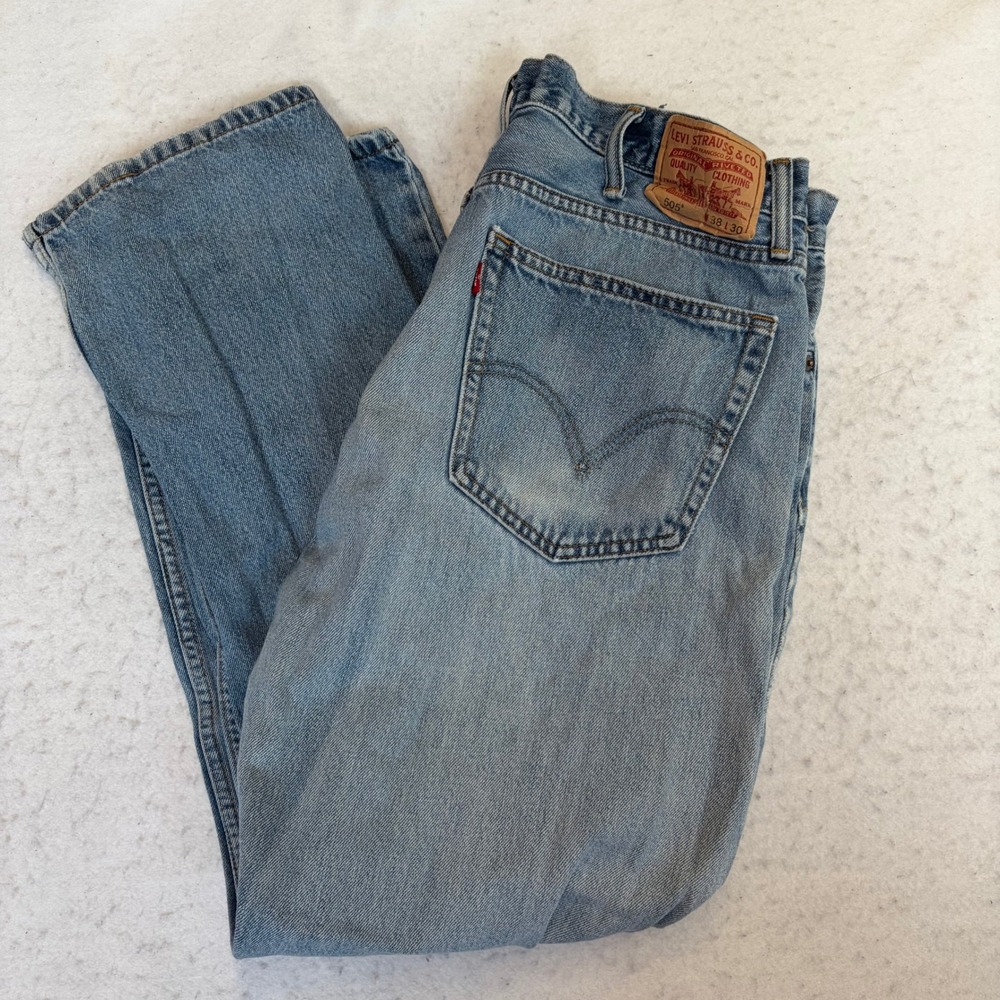 Levi's 505 Jeans Mens 38x30 Blue Straight Fit Denim